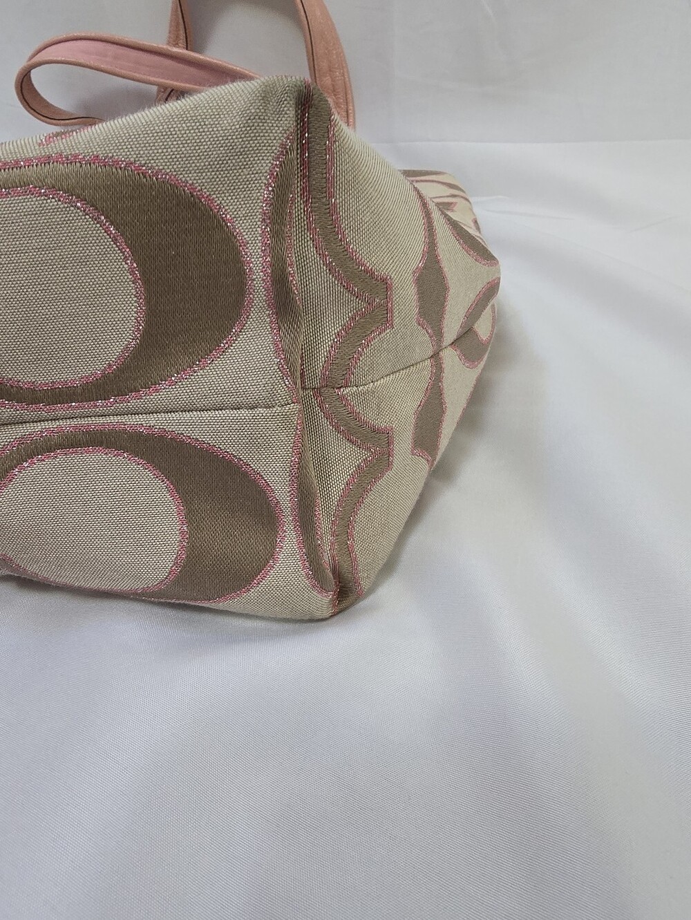 Coach Poppy 16289 Sweetheart Pink Lurex Signature Glam Tote Y2K - Picture 8 of 12
